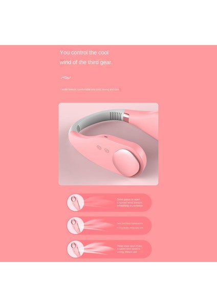 Bladeless Fan Asılı Boyun Yapraksız Şarj Edilebilir Dilsiz Spor Mini Taşınabilir Ev Dış Mekan Pembe (Yurt Dışından)