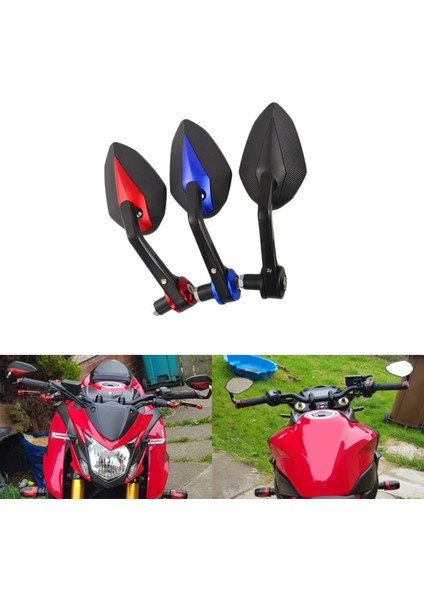 1 Çift Motosiklet Gidonu Ayna 22MM Bar Sonu Geri Vites Aynaları Yansıtıcı Aynalar C ile Uyumlu (Yurt Dışından)