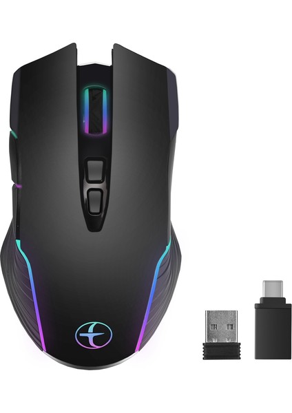 Kablosuz Fare Fare Jiggler Fare Taşıyıcı LED Şarj Edilebilir 2.4g Mause Ergonomik Mini Fare USB Optik Fareler 1600 Dpı (Yurt Dışından)