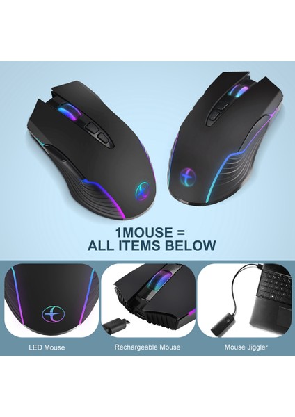 Kablosuz Fare Fare Jiggler Fare Taşıyıcı LED Şarj Edilebilir 2.4g Mause Ergonomik Mini Fare USB Optik Fareler 1600 Dpı (Yurt Dışından) modelleri