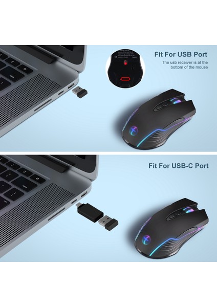 Kablosuz Fare Fare Jiggler Fare Taşıyıcı LED Şarj Edilebilir 2.4g Mause Ergonomik Mini Fare USB Optik Fareler 1600 Dpı (Yurt Dışından) fırsatları
