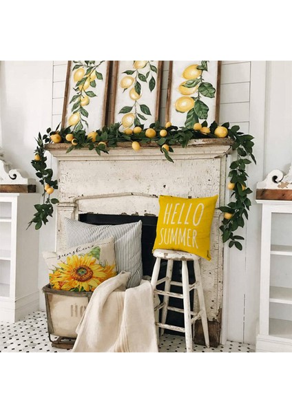 Yaz Yastık Kapakları 18X18 Set 8 Yaz Süslemeleri Ev Için Ayçiçeği Çiftlik Evi Atmak Yastıklar Yastık Kılıfı Kanepe Için (Yurt Dışından)