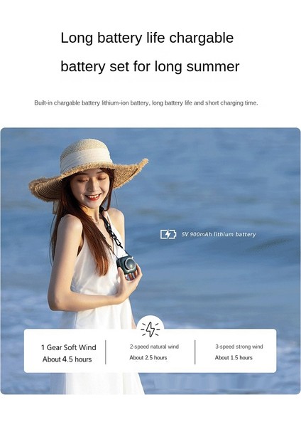 Kamera Şekli Asılı Boyun Fanı Taşınabilir Mini USB Şarj Edilebilir Dilsiz Yaz Küçük Hava Soğutucu Pembe (Yurt Dışından) modelleri