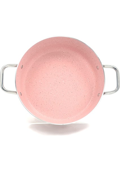 Granit 28 cm Karnıyarık Tencere Pembe