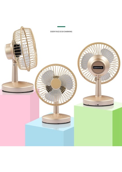 USB Şarj Iki Hız Ayarlanabilir Elektrikli Fan Masaüstü Mini Öğrenci Yurdu Ev Fanı, D (Yurt Dışından) fiyatları