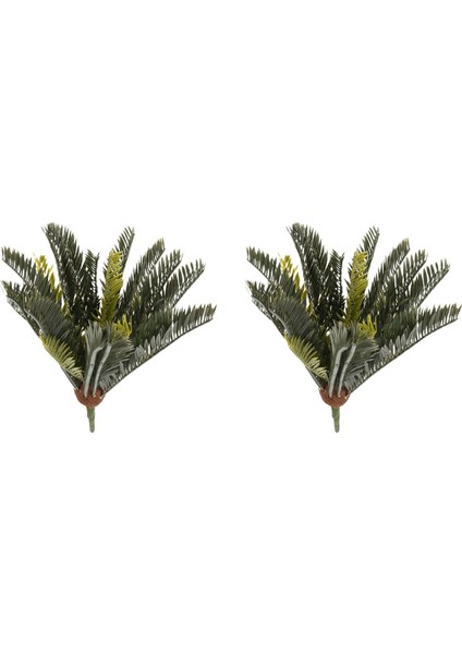 2x Tropikal Bitkiler Yapay Palmiye Ağacı Plastik Palmiye Yaprakları Yeşil Monstera Sahte Hindistan Cevizi Yaprakları (Yurt Dışından)