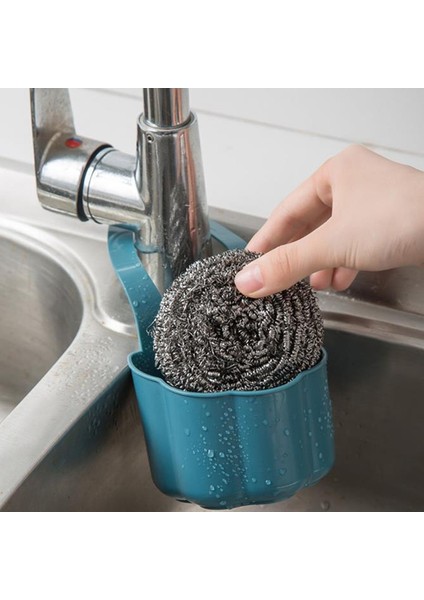 Организаторы,lavabo Raf Mutfak Depolama Asılı Sepet Sabun Vantuz Banyo Tutucu Sünger Ev Organizatör Yıkama Musluk Çantası Gri (Yurt Dışından)
