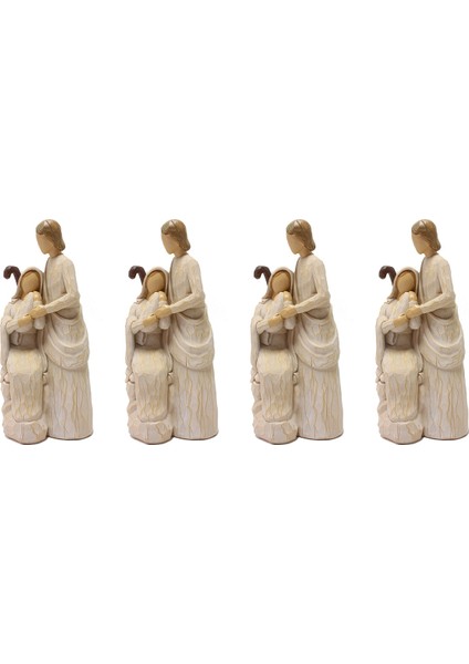 4x Kutsal Aile Heykelleri Isa Mary Joseph Katolik Dini Heykelcik Ev Dekor Ev Doğum Sahnesi Için Noel Hediyesi (Yurt Dışından)