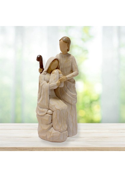 4x Kutsal Aile Heykelleri Isa Mary Joseph Katolik Dini Heykelcik Ev Dekor Ev Doğum Sahnesi Için Noel Hediyesi (Yurt Dışından)