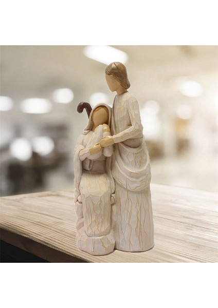 4x Kutsal Aile Heykelleri Isa Mary Joseph Katolik Dini Heykelcik Ev Dekor Ev Doğum Sahnesi Için Noel Hediyesi (Yurt Dışından)