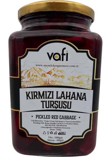Turşu Serisi Kırmızı Lahana Turşusu 1000cc-500gr