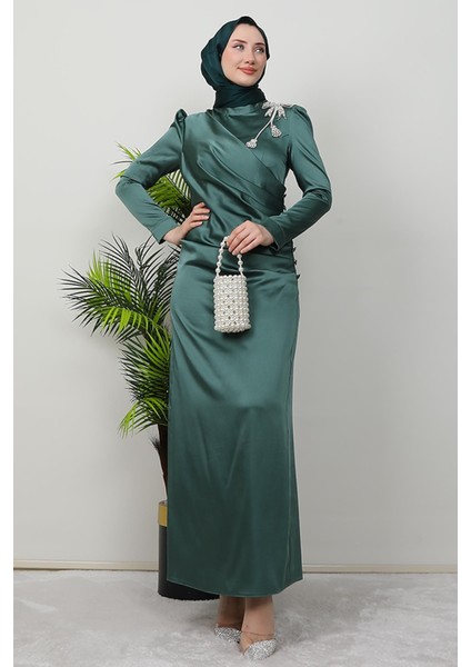 Seçil Fiyonk Abiye Koyu Mint