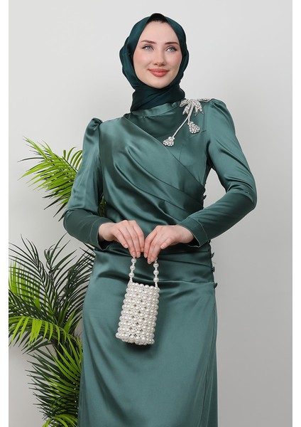 Seçil Fiyonk Abiye Koyu Mint indirimleri