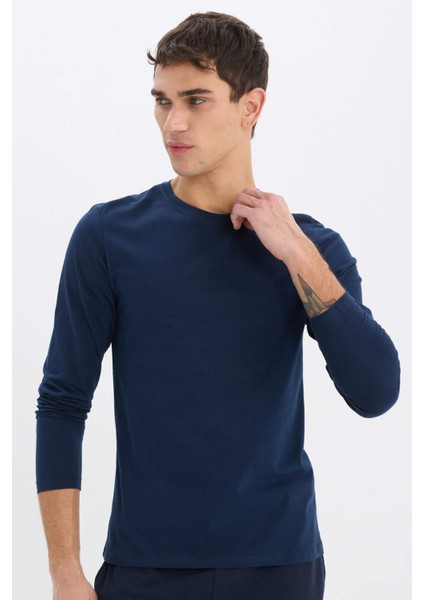 Slim Fit Dar Kesim Bisiklet Yaka Uzun Kollu Üst Z2771AZ25SP
