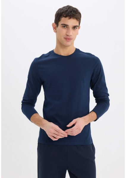 Slim Fit Dar Kesim Bisiklet Yaka Uzun Kollu Üst Z2771AZ25SP