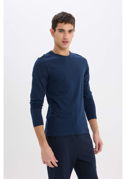 Slim Fit Dar Kesim Bisiklet Yaka Uzun Kollu Üst Z2771AZ25SP