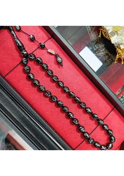 Esmaül Hüsna Işlemeli Oltu Taşı Tesbih 11 x 14 mm indirimleri