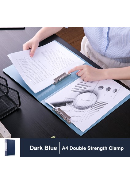 Lacivert Tarzı Alip Dosya Klasörü Çift Güçlü Klipsli Dosya Klasörü Koyu Renkli Öğrenci Kağıt Dosya A4 Ofis Depolama Klips (Yurt Dışından)