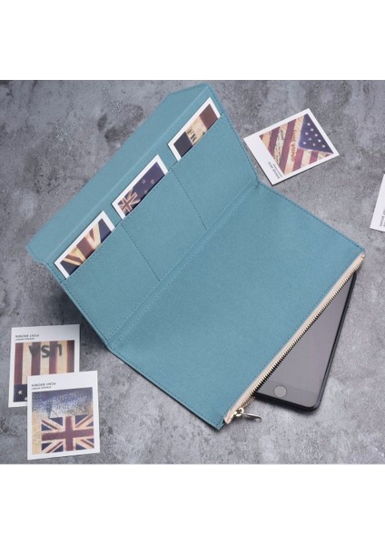 Zeytinyeşil 130X100Mm Stili Gerçek Deri Defter Aksesuarı Standart Boyut Kart Tutucu Saklama Çantası (Yurt Dışından)