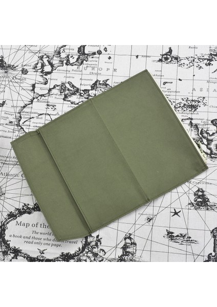 Zeytinyeşil 130X100Mm Stili Gerçek Deri Defter Aksesuarı Standart Boyut Kart Tutucu Saklama Çantası (Yurt Dışından)