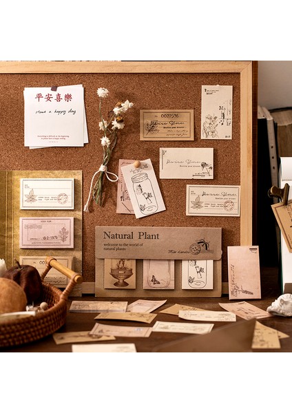 D Stili Doğal Bitki Desenli Vintage Defter Sanat Notları Günlüğü Scrapbook Dekorasyon Kâğıdı (Yurt Dışından)