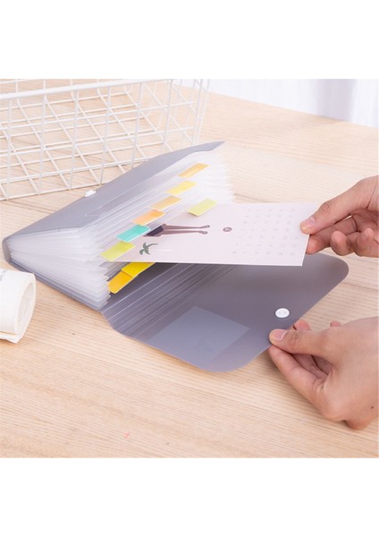 Bir Stil Plastik A6 Dosya Klasörü Dosya Düzenleyici Dosya Genişletme Cüzdanı 13 Cebi Fatura Klasörü Kağıt Tutucu Çok Fonksiyonlu Ofis Malzemeleri (Yurt Dışından)