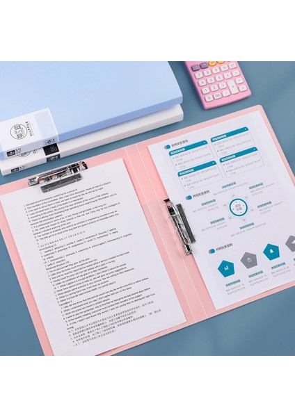 Çift Klıp-Brown02 Stili Belgeler Için Mavi Dosya Organizer A4 Tek Çift Klipsli Ofis Organizatörü (Yurt Dışından)