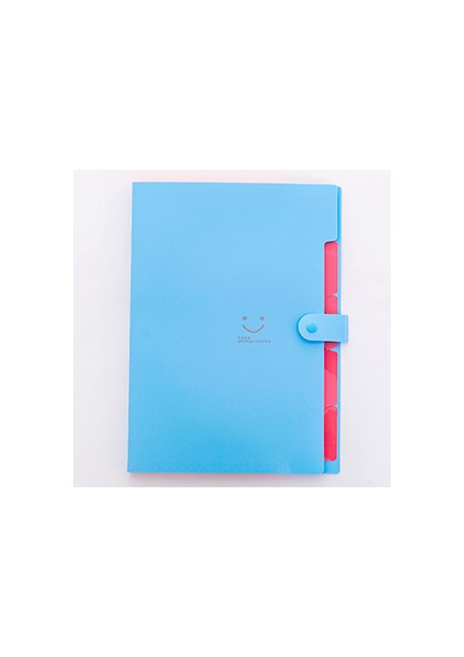 Mavi Stil Renkli A4 Sevimli Gülümseme Yüzlü Su Geçirmez 32.5*24 Cm Pp Dosya Klasörü 5 Katmanlı Belge Çantası Ofis Kırtasiye Okul Malzemeleri (Yurt Dışından)