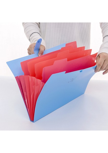 Mavi Stil Renkli A4 Sevimli Gülümseme Yüzlü Su Geçirmez 32.5*24 Cm Pp Dosya Klasörü 5 Katmanlı Belge Çantası Ofis Kırtasiye Okul Malzemeleri (Yurt Dışından)