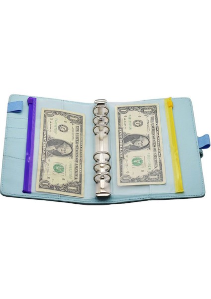 6 Pack-A5 Boyutu Stili A5A6 Binder Zipper Cep Dosyaları 6-Halka Defter Kılıfı Belge Saklama Çantaları (Yurt Dışından)