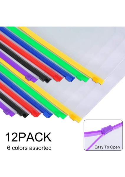 6 Pack-A5 Boyutu Stili A5A6 Binder Zipper Cep Dosyaları 6-Halka Defter Kılıfı Belge Saklama Çantaları (Yurt Dışından)