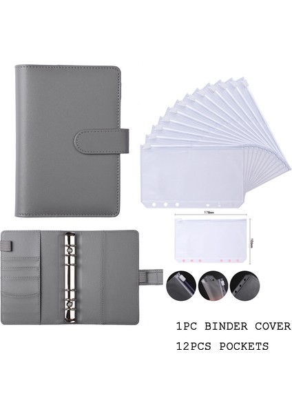 Gri Tarzı A6 Pu Bütçe Cüzdanı Defter Fermuar Cebi Makaron Lazer Renkli Kapak Günlük Ajanda Planlayıcı Dosya Okul Malzemeleri (Yurt Dışından)