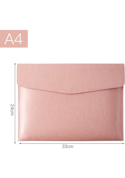 Pembe Tarzı Ezone 33*24Cm A4 Deri Iş Felt Klasör Çıt Tasarımı Büyük Kapasiteli Belge Çantası Ofis Malzemeleri Dosya Düzenleyici (Yurt Dışından)