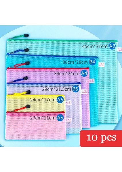 A5 Beyaz Stil A5 File Klasörleri Okul Ofis Malzemeleri Kalem Kutusu Saklama Torbaları Organizer Mesh Fermuarlı Kılıf Su Geçirmez Zip Dosya Çantası (Yurt Dışından)