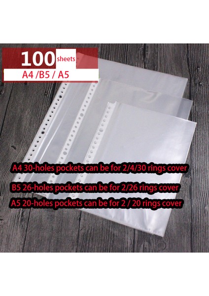 Açık Gri Tarzı A5 B5 A Delikli Halkalar Plastik Cebi Ve Kağıt Dolgular - (Yurt Dışından)