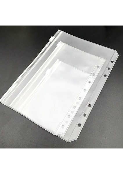 A6 12 Adet 10.6X17Cm Tarzı Kolaylık Sağlayan A5 A6 A7 Sunum Cebi Şeffaf Fermuarlı Dosyalar 6-Halkalı Defter Dosyaları Raporlar Dosyaları Için (Yurt Dışından)