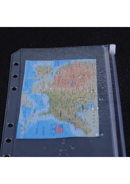 12'Li Paket-A5 Boyut Stili A5A6 Boyutlu Defter Fermuarlı Dosya Cebi Su Geçirmez Pvc Kılıf - 6-Halkalı Defter Için (Yurt Dışından)