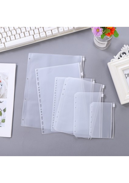 A7 4 Adet Tarzı 6 Halkalı Defter Dosyaları Raporlar Binder Için Pratik Temiz Pvc A5 A6 A7 Dosya Cebi Net Fermuarlı Klasörler (Yurt Dışından)