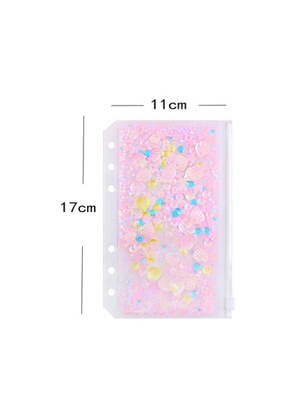 A6 Stili A5A6 Pembe Kabuklu Sequral Fermuarlı Çanta Bölücü Ajanda Aksesuarı Günlük Defter Dosya Saklama Çantası Filofax Dokibook Için (Yurt Dışından)