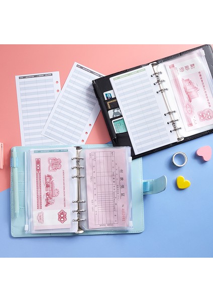 E Stili A6 Pu Deri Cüzdan Bütçe Zarflı Planlayıcı Organizatör Sistemi - Net Fermuar Cebi, Harcama Bütçe Sayfaları Ve Harf Etiketleri (Yurt Dışından)