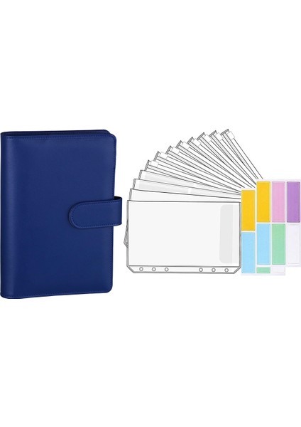 Derin Mavı-14Pcs Tarzı Bütçe Planlayıcıyla 15 Parça Dosyalı Nakit Zarf Cüzdan - Bütçeleme Için A6 Dosyalı Cüzdan (Yurt Dışından)