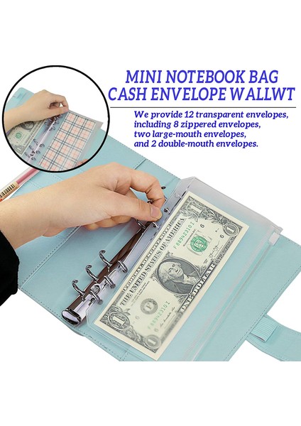 Derin Mavı-14Pcs Tarzı Bütçe Planlayıcıyla 15 Parça Dosyalı Nakit Zarf Cüzdan - Bütçeleme Için A6 Dosyalı Cüzdan (Yurt Dışından)