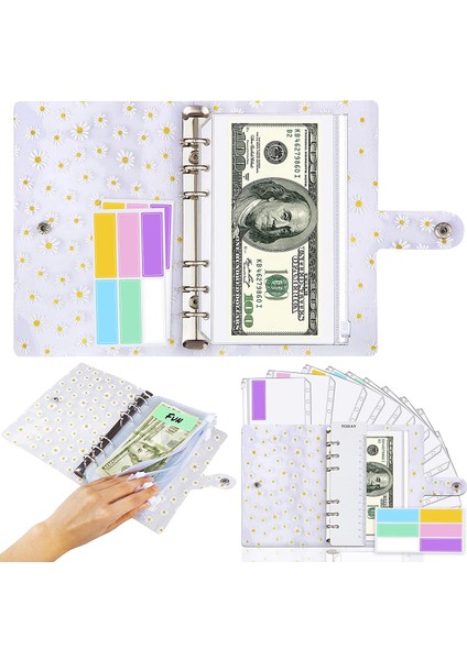 A6 Siyah Yıldız Stili 15 Parça A6 Papatya Pvc Dosya Kapağı Bütçe Planlayıcı Ve 12 Şeffaf Dosya Cebi Organizatör, Renkli Etiketler Bütçe Hesaplaması Için (Yurt Dışından) fiyatları