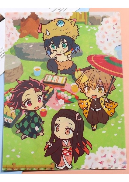 M Tarzı Sevimli Anime Şeytan Öldüren Demon Slayer Kimetsu No Yaiba Kamado Tanjirou Nezuko Giyuu Belge Çantası Düzenleyici Dosya Klasörü Çocuklar Kırtasiye (Yurt Dışından)