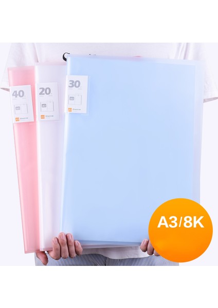 60 Sayfa Pembe Stil Yeni Gelen Sayfalar A3 Dosya Klasörü Resim Kağıt Organizatörü Depolama Çantası Belge Sayfa Koruyucuları Kitap Ekran Kırtasiye (Yurt Dışından) modelleri