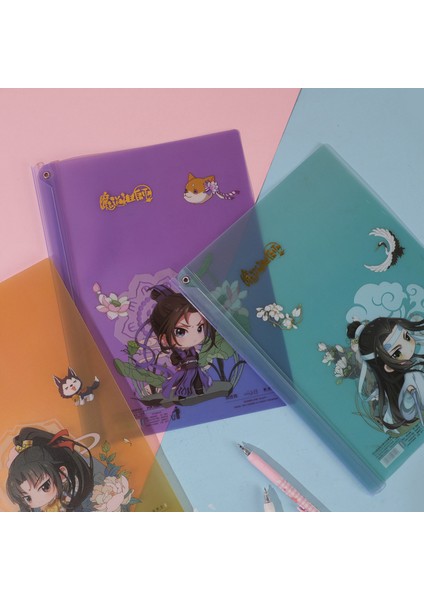 Wei Wux Tarzı Anime Mo Dao Zu Shi A4 Klasör Wei Wuxian, Lan Wangji Karikatür Figür Ofis Klasörü Kırtasiye (Yurt Dışından)