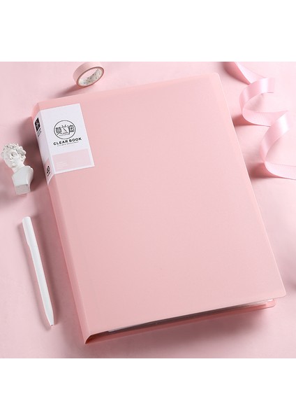 Pembe 40 Sayfa Stili A4 Ekran Kitap Sayfaları Şeffaf Içecek Klasör Belgeleri Saklama Çantası Test Kağıdı Dosya Organizatörü Okul Ofis Kırtasiye (Yurt Dışından)