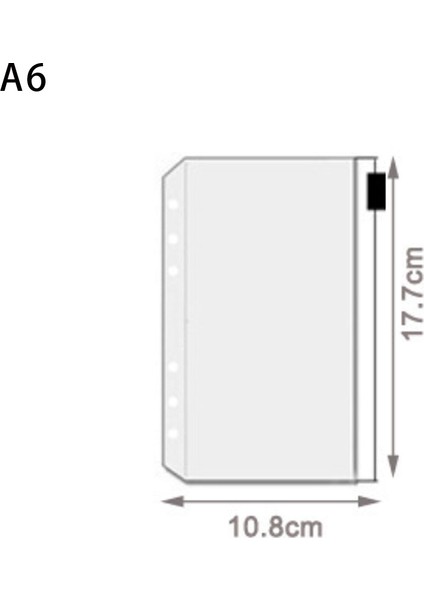 A6 Stili 5 Adet A5 A6 A7 Dosya Tutucu Standart 6 Delikli Şeffaf Pvc Gevşek Yapraklı Kılıf Kendi Tasarım Fermuarlı Dosyalama Ürünü Cilt (Yurt Dışından)