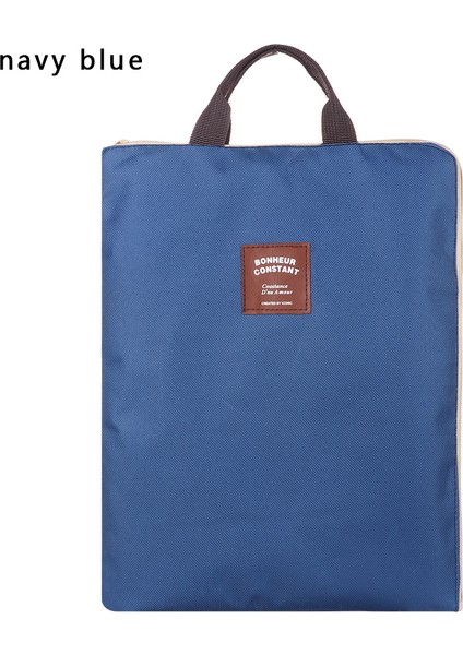 Type2-Lacivert Tarzı A4 Boyutlu Çift Katmanlı Dosya Çantası Oxford Kumaş Büyük Kapasiteli Su Geçirmez Dosya Klasörü Tutmaç Fermuar Tuval Iş Kitap Dosyası (Yurt Dışından)