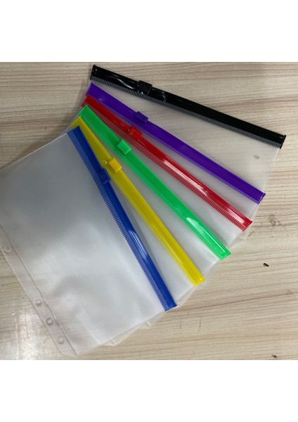 A6 10.6X17Cm Karıştırma Stili 6 Halkalı Defter Için A6 Pvc Şeffaf Classeur Zip Fermuarlı Dosya Torbaları (Yurt Dışından)